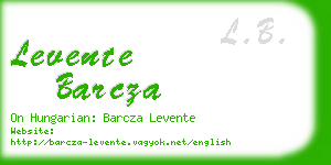 levente barcza business card